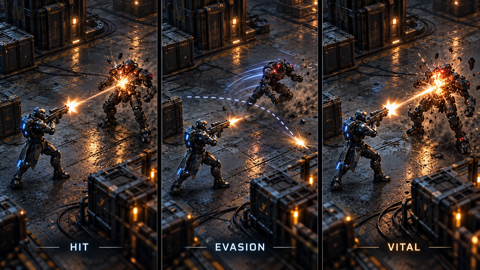 Hit, Evasion and Vital checks in combat
