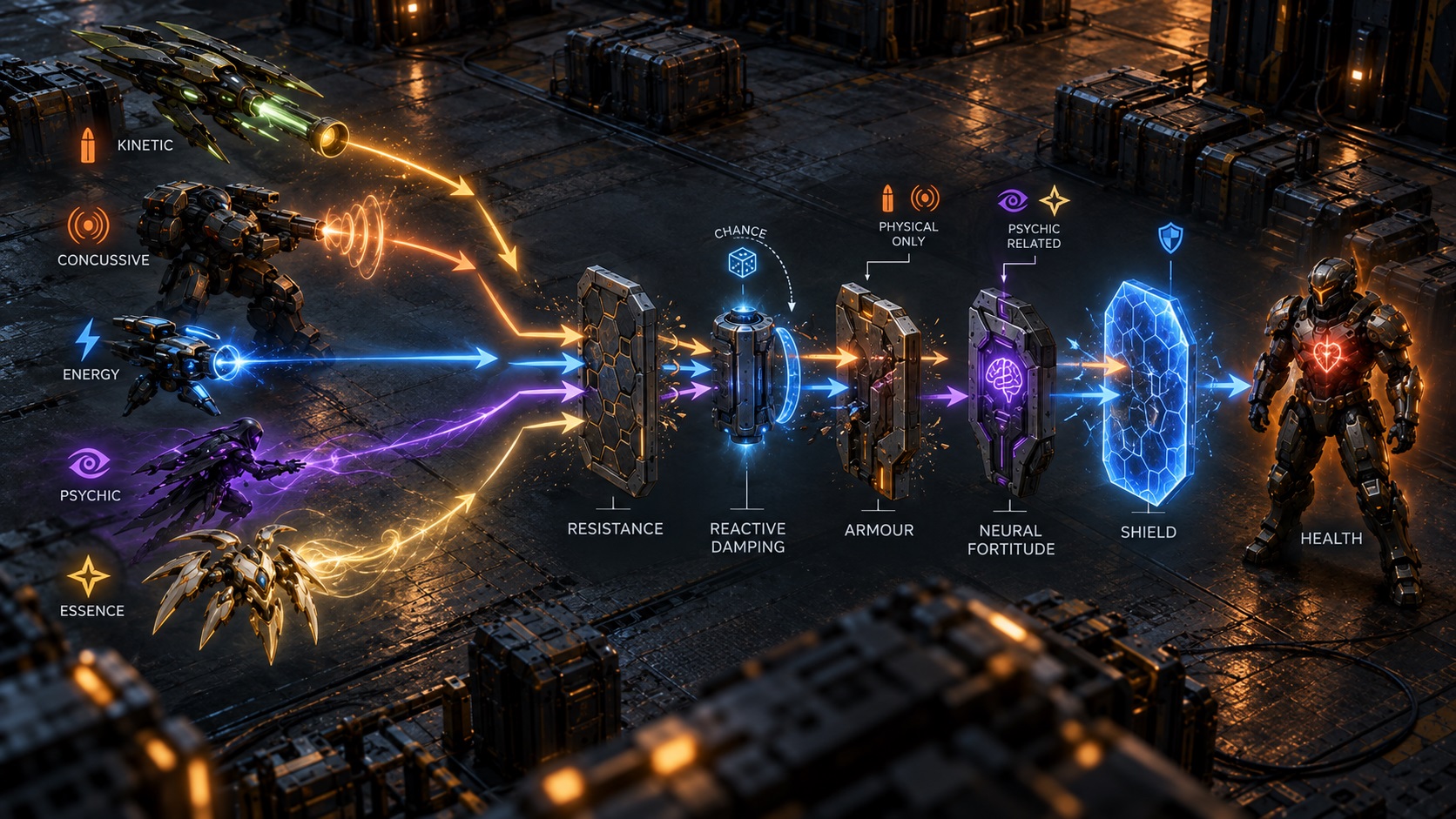 The defensive layers that reduce incoming damage