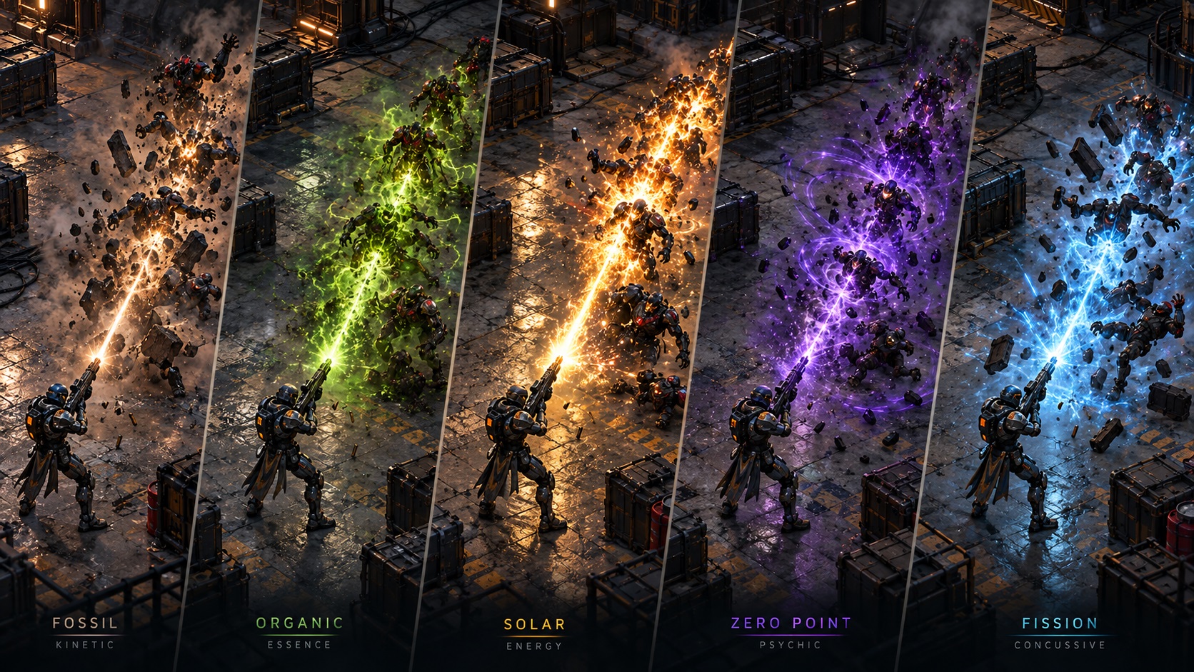The five Power Core families in Starforged Ascendant